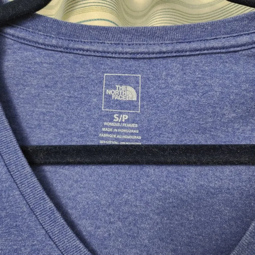 The North Face Blue V-Neck Small Fitted Short Sleeve T-Shirt - Picture 3 of 5